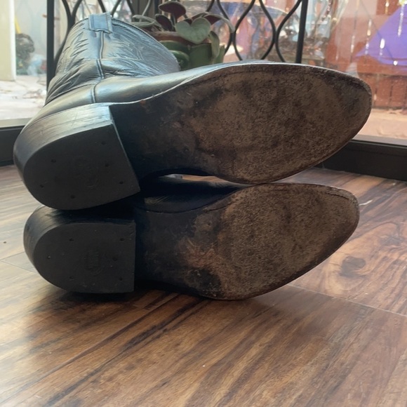 Nocona boots black genuine leather Men Cowboy Western 8.5 EE style number 7501 - Picture 10 of 14